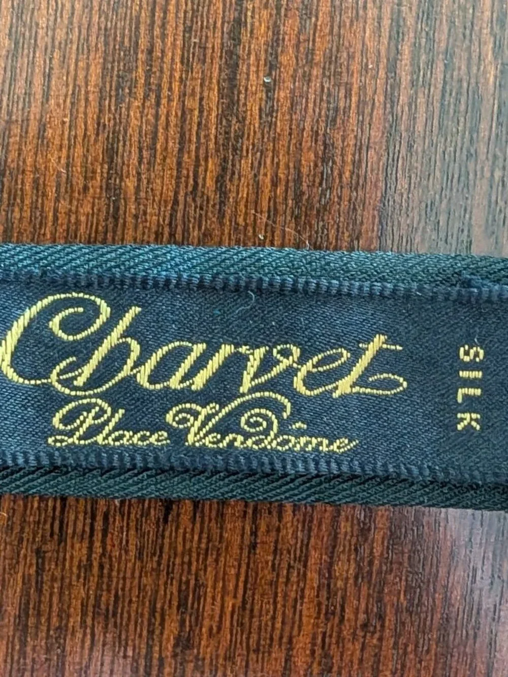 Charvet Place Vendôme Gold Herringbone Adjustable Silk Bow Tie Made In France